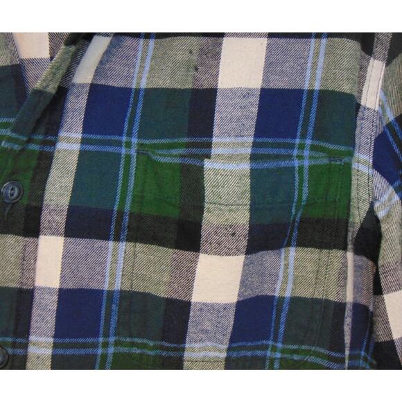 Weatherproof Vintage Flannel Shirt Mens Large Blue Plaid Button Down Long Sleeve - Picture 9 of 9